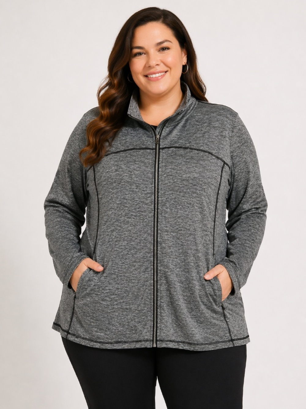 LIVI for Lane Bryant Women's Jacket/Sweater Size 26/28 Active Full Zip w/Pockets